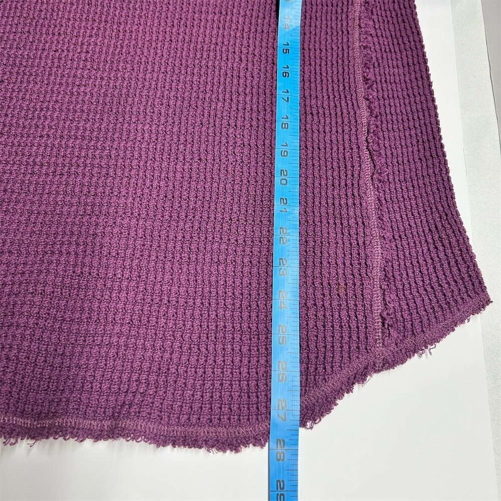 Free People Sweater Womens XS Purple Waffle Knit Cold Shoulder Tunic Top NWT - Picture 13 of 14